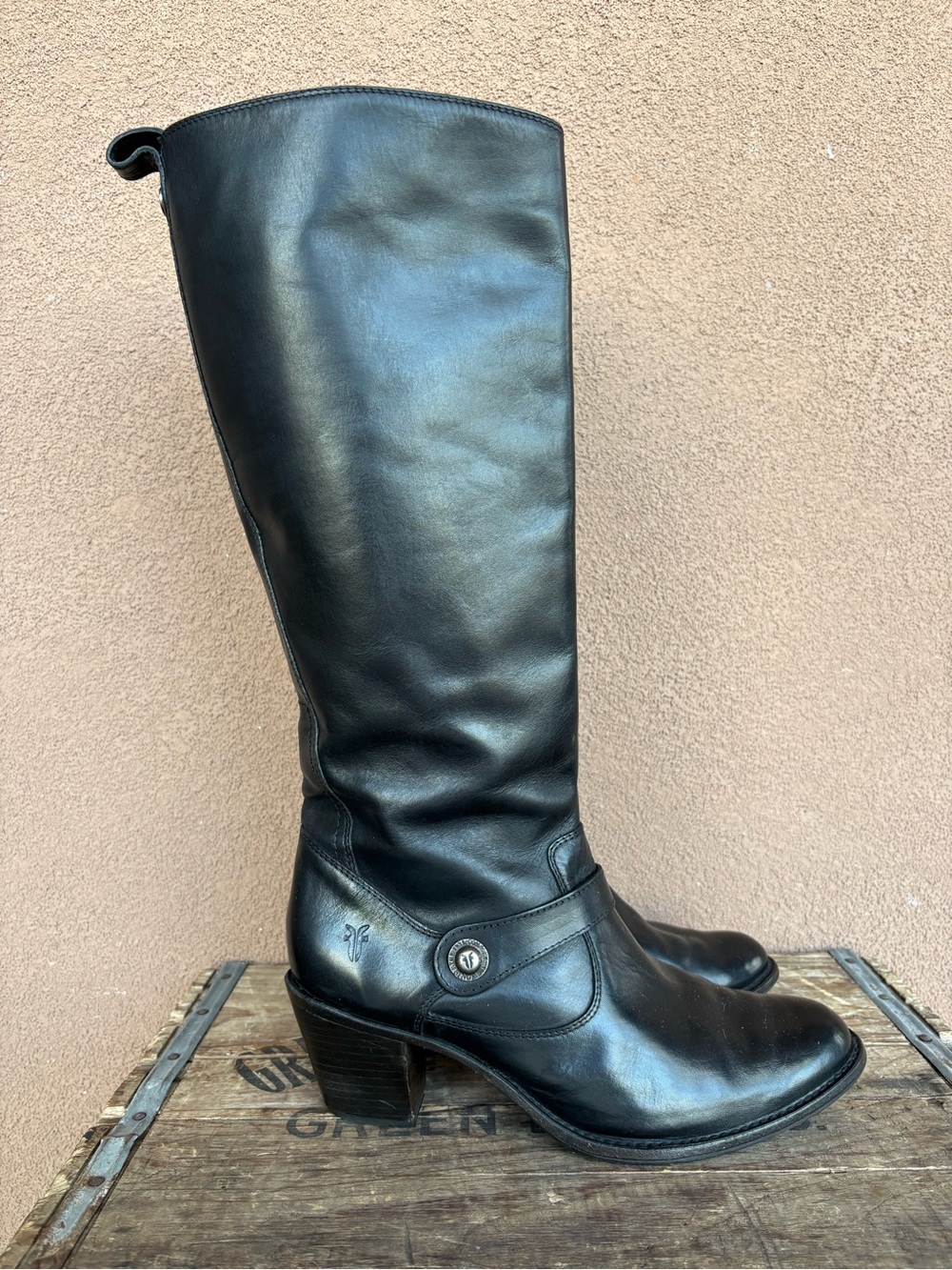 Frye Jackie Zip Tall Leather Boot In Black